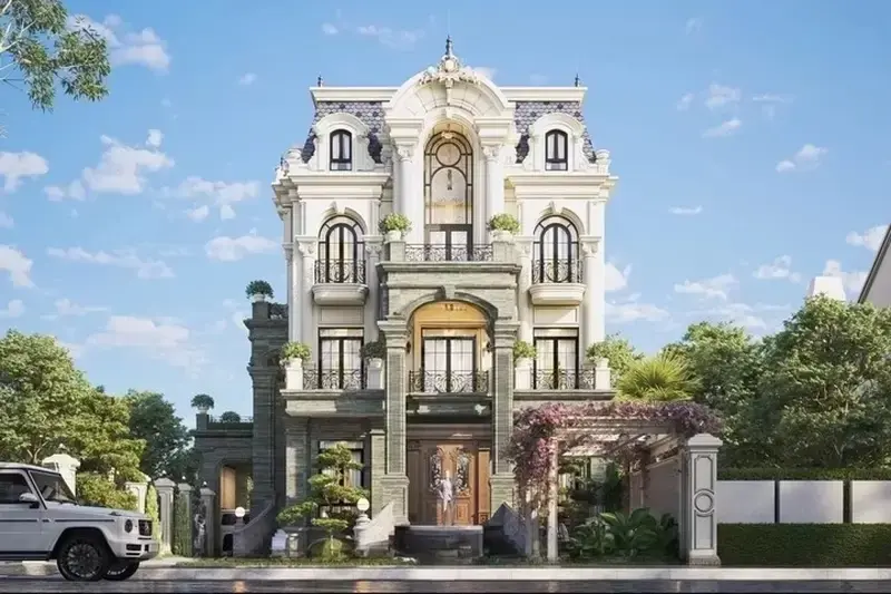 Mặt tiền nhà mái Mansard sang trọng dẫn đầu xu hướng