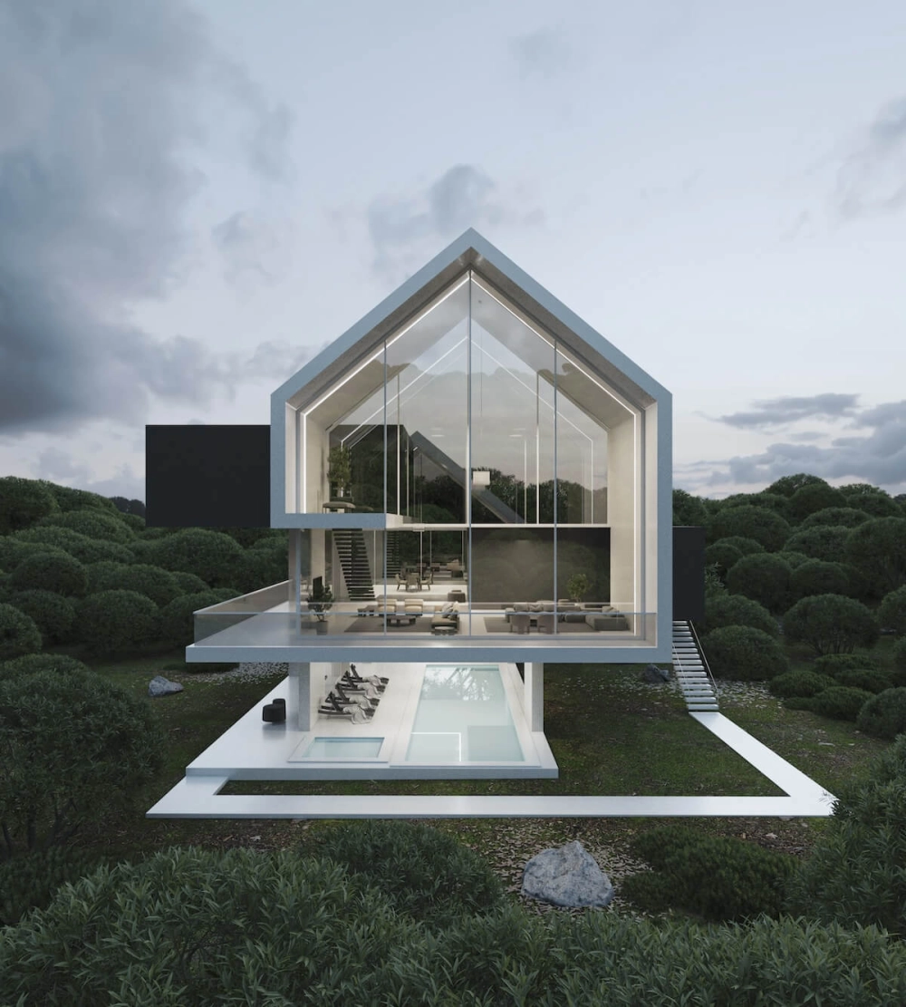 Biệt thự mái lệch không gian mở đón gió trời