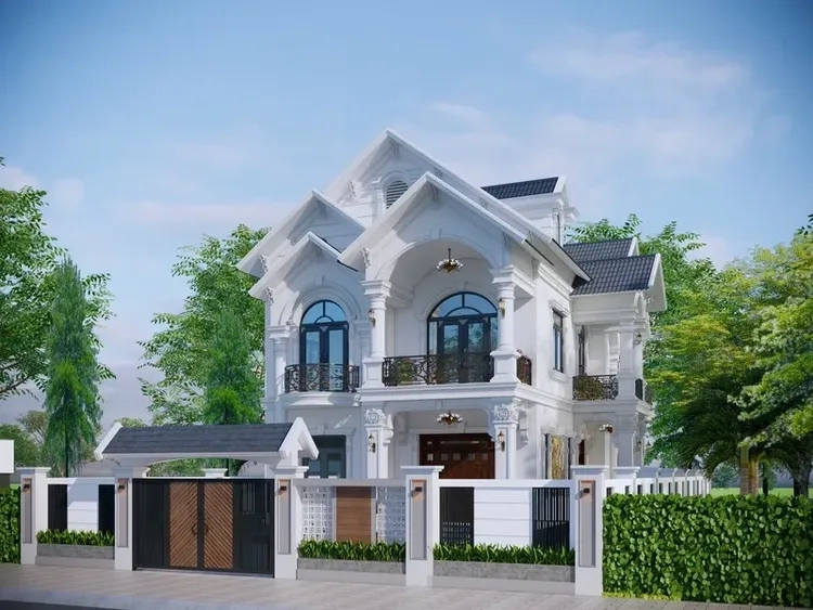 Cách bố trí biệt thự mái thái chữ l tối ưu diện tích