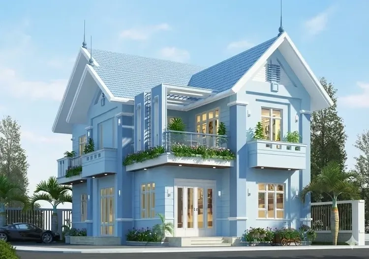 Hình ảnh biệt thự mái thái truyền thống ấm cúng gần gũi