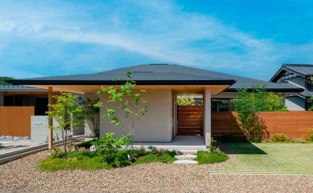 Thiết kế mặt tiền nhà cấp 4 mái nhật 8m có gác lửng tiện nghi