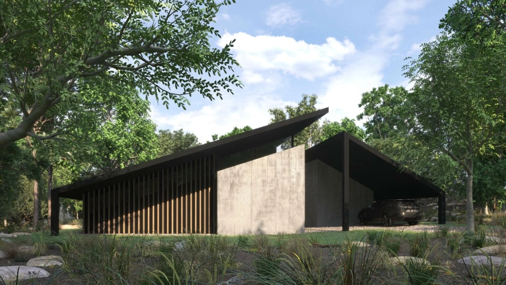 Trang trí mặt tiền nhà cấp 4 mái nhật với bồn hoa và cây cảnh xanh mát