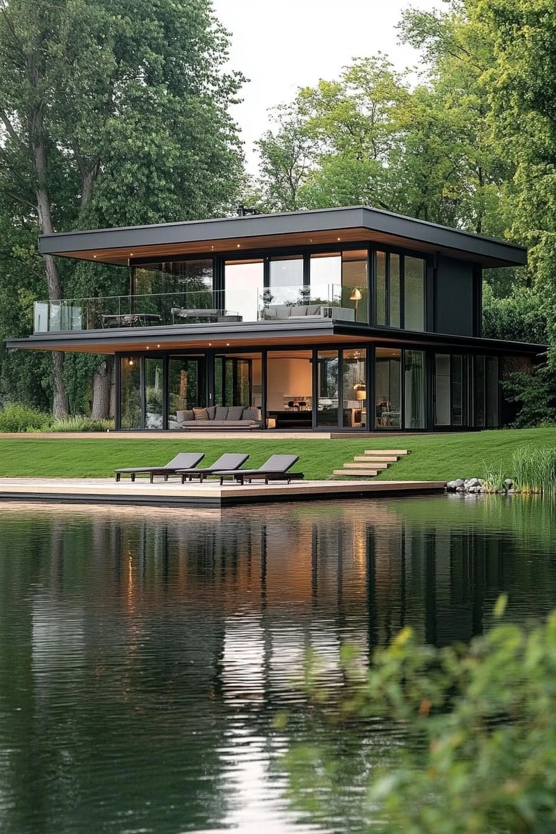 Ngôi nhà sang trọng nổi bật mặt tiền nhà mái bằng đẹp