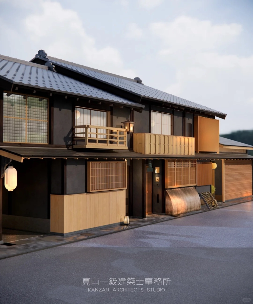 Cửa kính lớn mặt tiền nhà mái nhật giúp không gian nội thất luôn sáng sủa