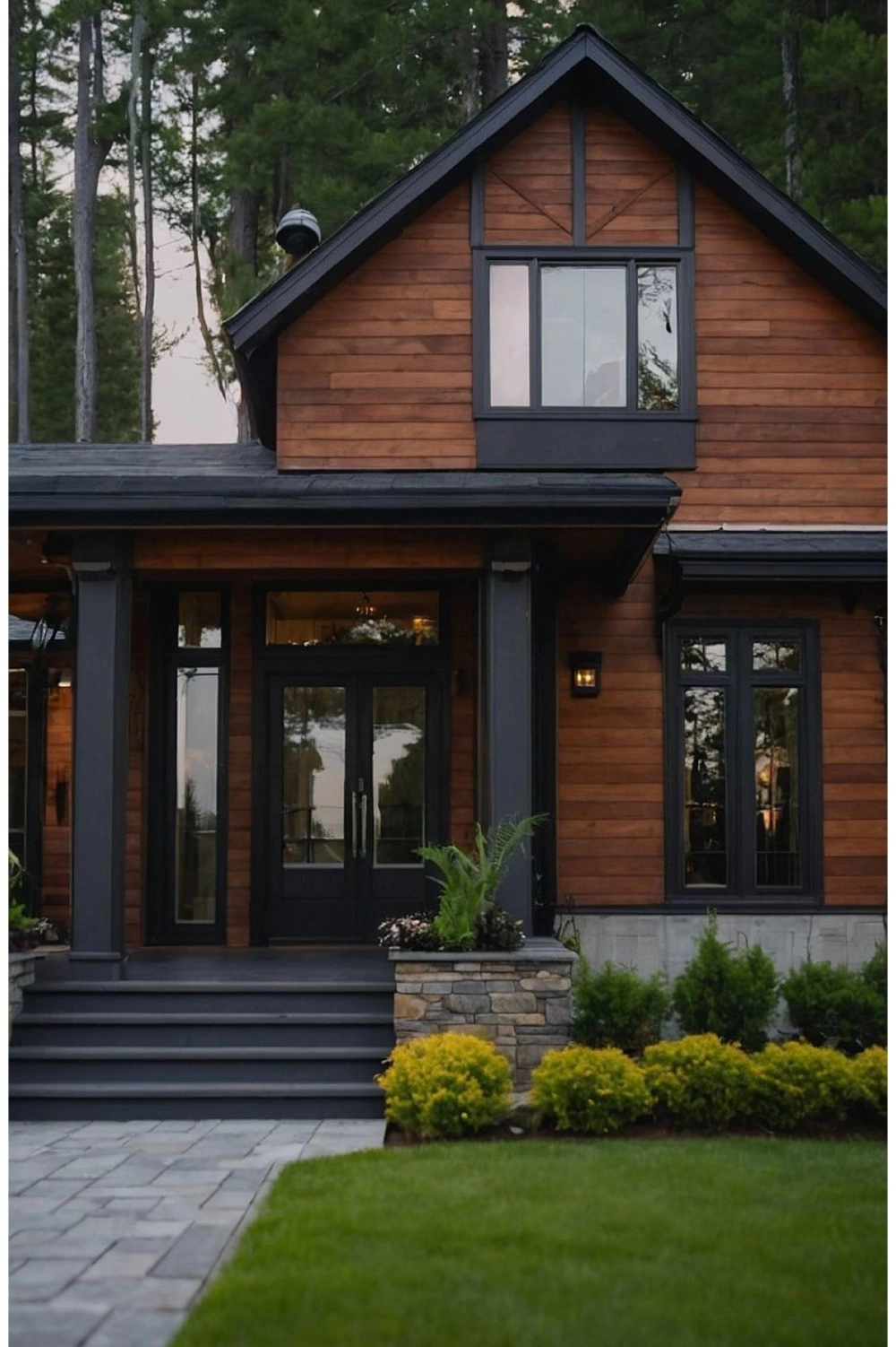 Mặt tiền nhà mái nhật 2 tầng tân cổ điển với hoa văn nhẹ nhàng