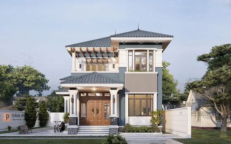 Mẫu mặt tiền nhà mái thái cấp 4 gần gũi bền đẹp