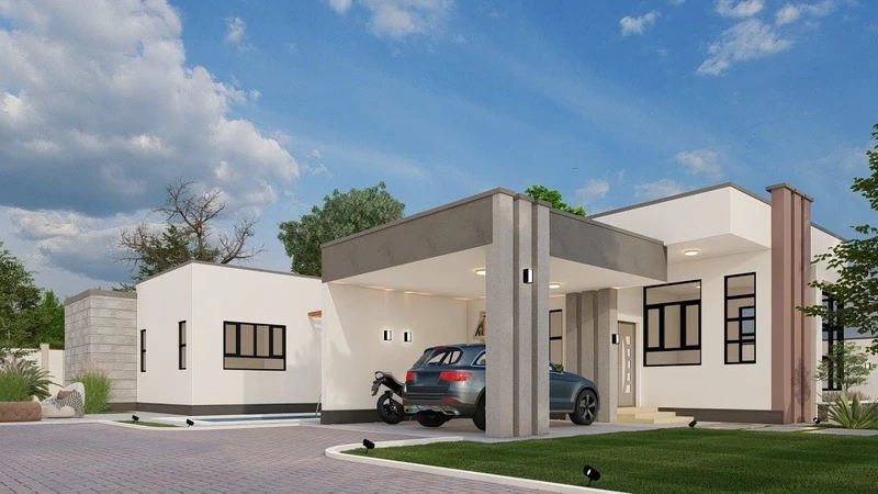 Tối giản nhưng tinh tế nhà cấp 4 mái bằng tối giản