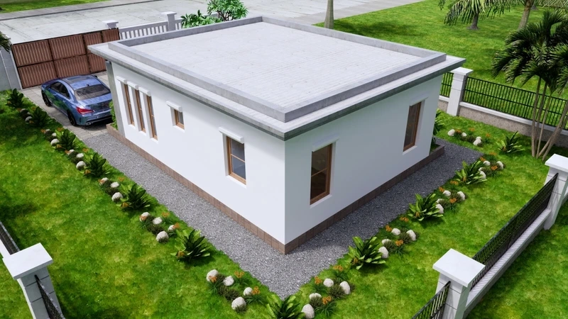 Sống hiện đại thoải mái nhà cấp 4 mái bằng tiện nghi