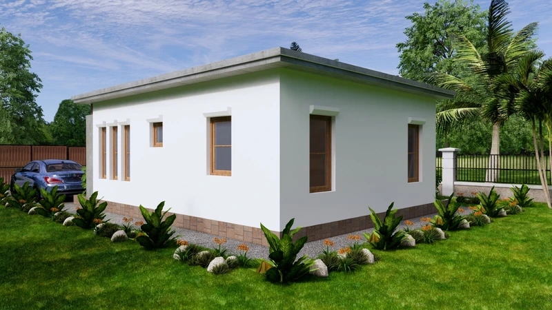 Ngôi nhà nhỏ gọn tiện lợi nhà cấp 4 mái bằng nhỏ gọn