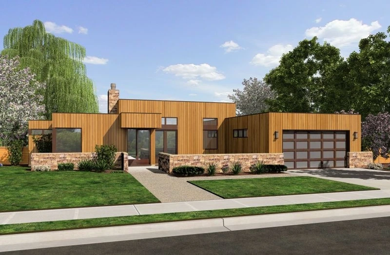 Ngôi nhà xanh bền vững nhà mái bằng 1 tầng thiết kế xanh