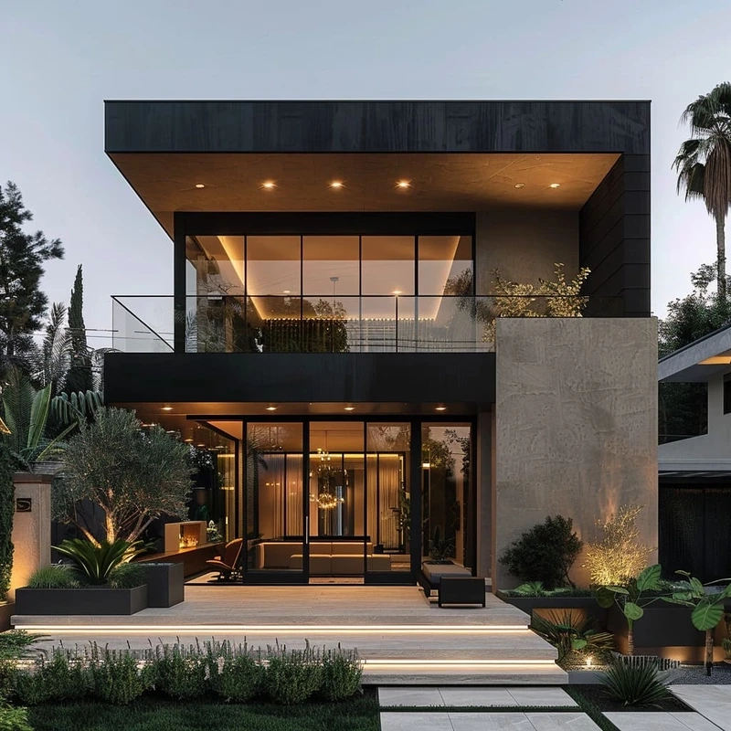 Kiến trúc đẹp hiện đại nhà mái bằng 2 tầng kiến trúc đẹp