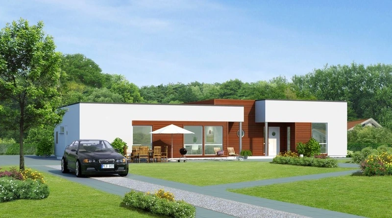 Mặt tiền ấn tượng nhà mái bằng 3 phòng ngủ mặt tiền đẹp