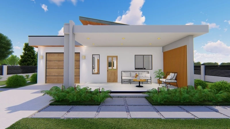 Nhiều ánh sáng tự nhiên nhà mái bằng 3 phòng ngủ nhiều ánh sáng