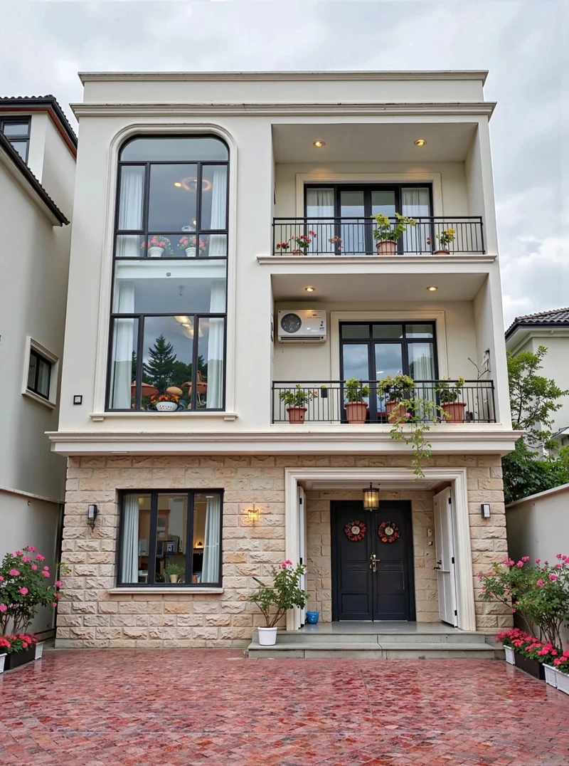 Ngôi nhà tràn ánh sáng nhà mái bằng 3 tầng nhiều ánh sáng