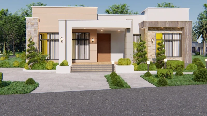 Hiện đại và tiện nghi nhà mái bằng 4 phòng ngủ hiện đại