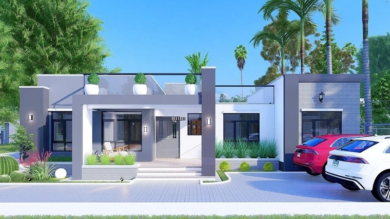 Nổi bật giữa phố nhà mái bằng 4 phòng ngủ thành thị