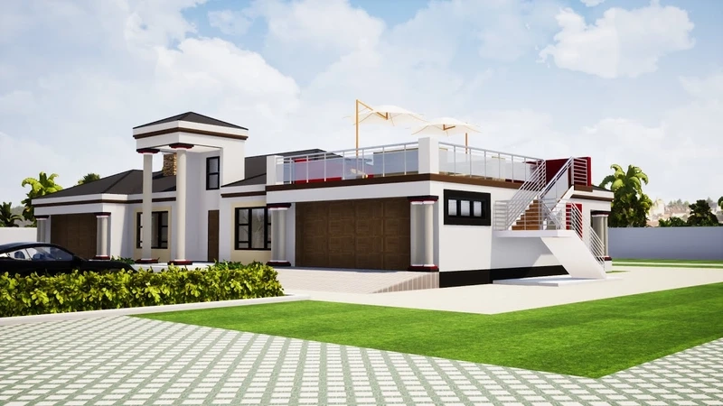 Tiết kiệm chi phí xây dựng nhà mái bằng 4 phòng ngủ tiết kiệm chi phí