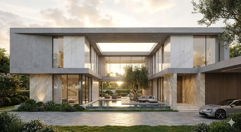 Bố trí khoa học tiện nghi nhà mái bằng chữ U công năng khoa học