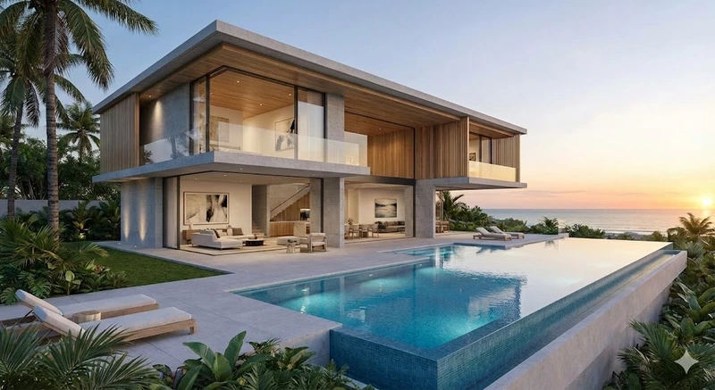 Không gian thoáng đãng nhà mái bằng hiện đại không gian mở