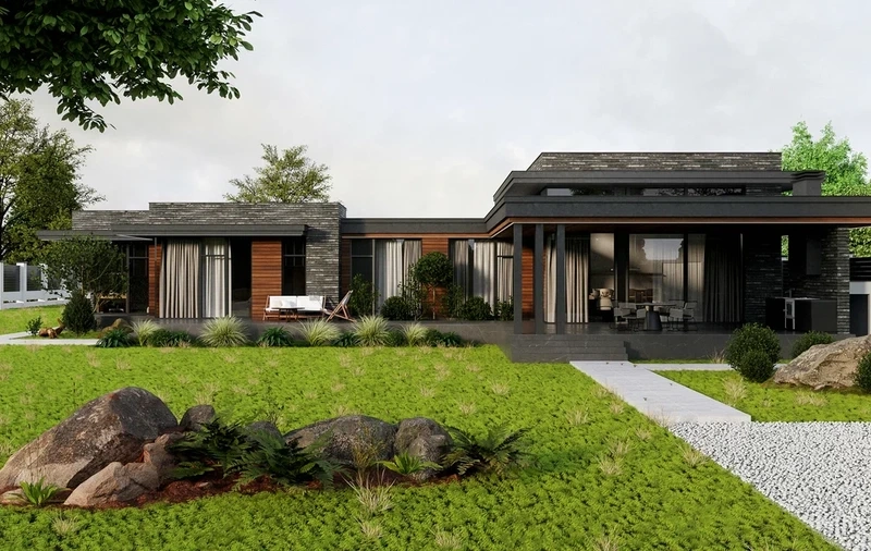 Không gian yên tĩnh thư giãn nhà mái bằng sân vườn yên tĩnh