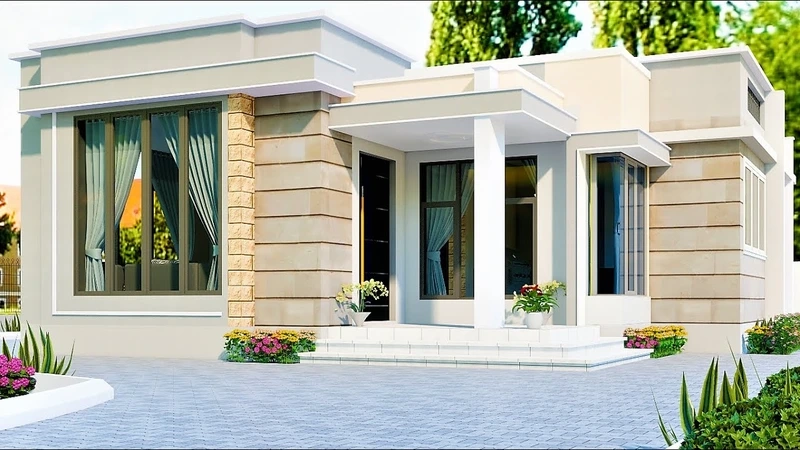 Sang trọng nổi bật nhà mái bằng tối giản sang trọng