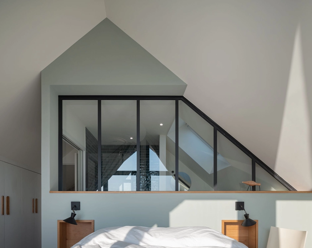 Thiết kế nhà mái lệch có gác lửng thông minh