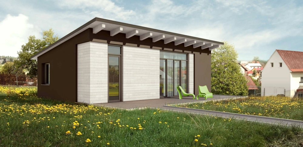 Nhà mái lệch nhỏ xinh mang cảm giác ấm cúng