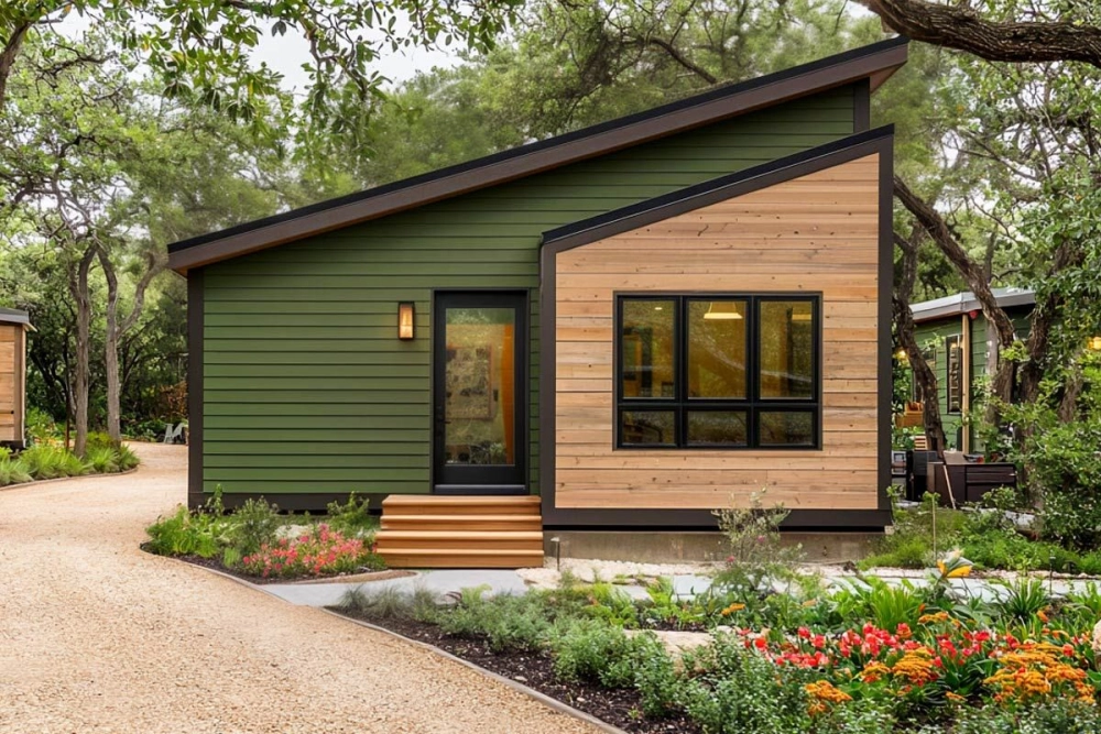 Kiểu nhà mái lệch nhỏ linh hoạt nhiều phong cách