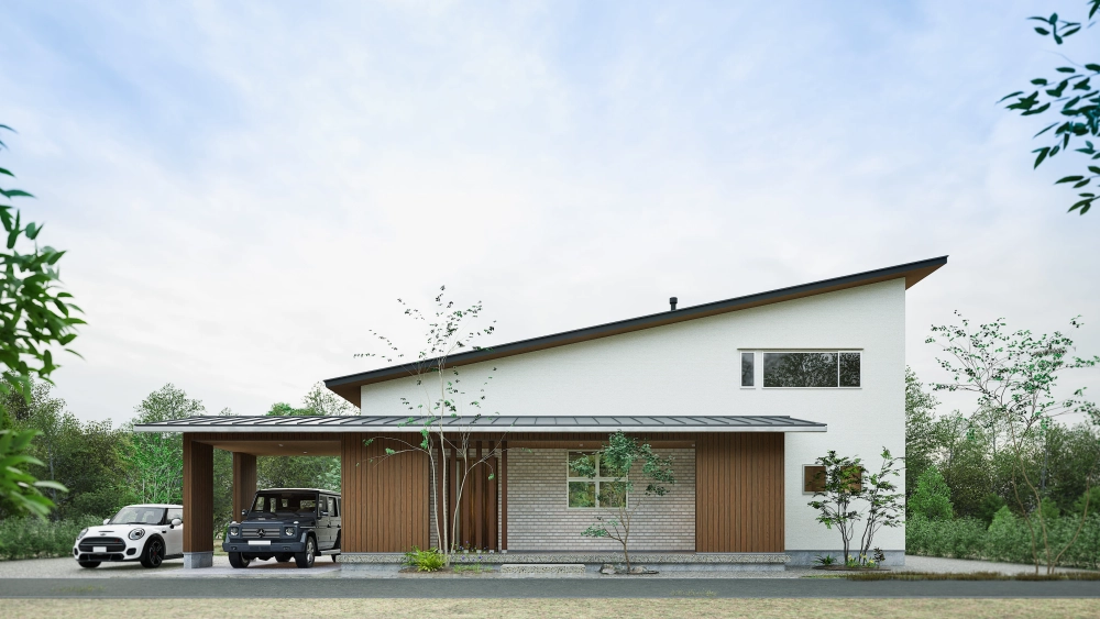 Nhà mái lệch phong cách Bắc Âu nhẹ nhàng hiện đại