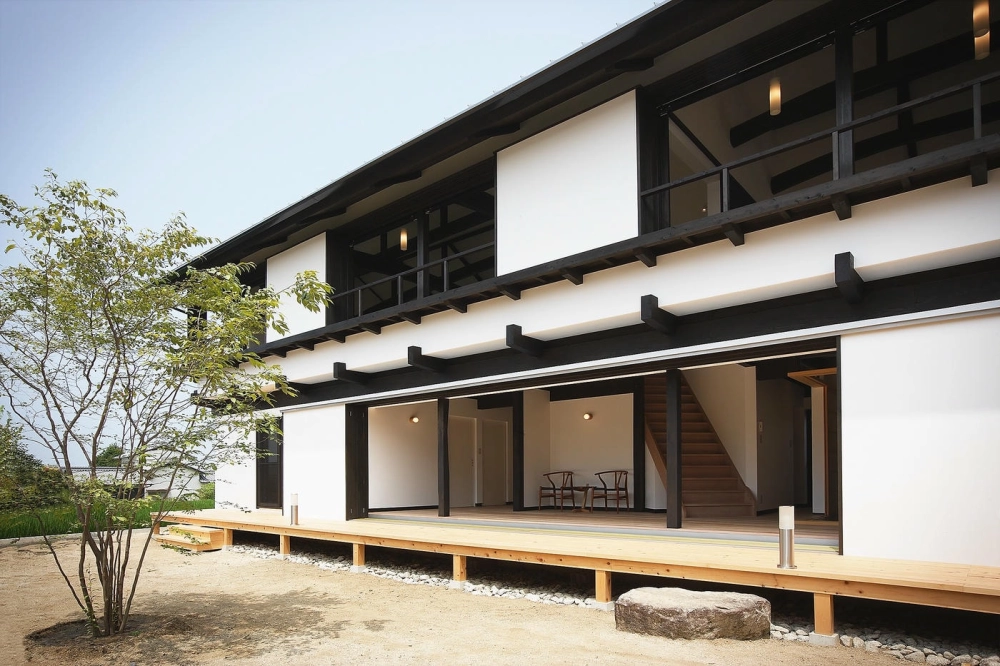 Mẫu nhà mái nhật 2 tầng đơn giản đẹp phù hợp vùng nông thôn