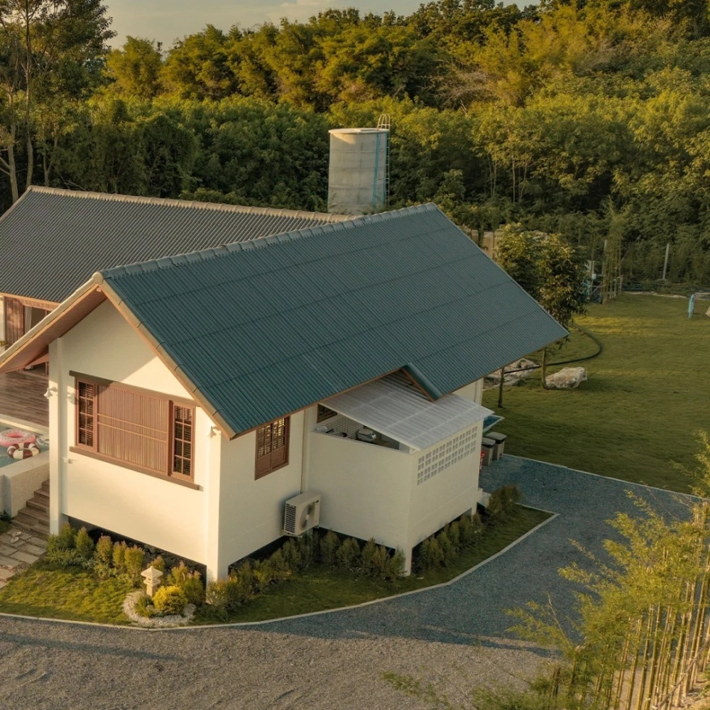 Thiết kế nhà mái nhật chữ l có gara ô tô thuận tiện