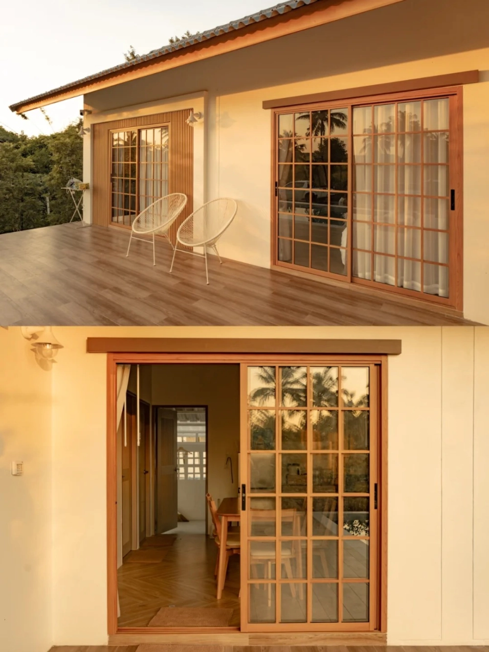 Mẫu nhà mái nhật chữ L 2 tầng có ban công rộng rãi