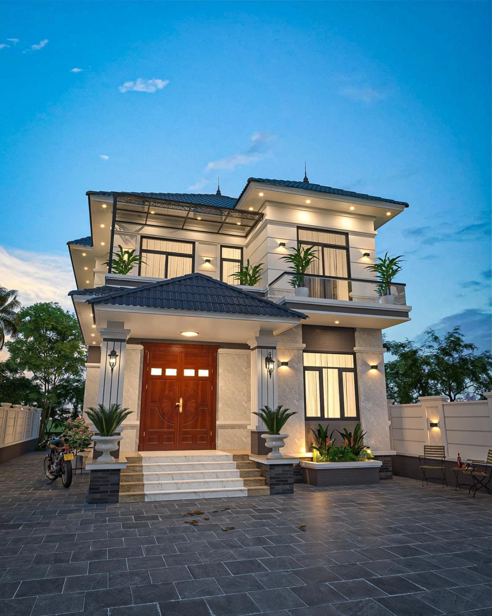 Kiến trúc mái nhật hiện đại kết hợp không gian xanh