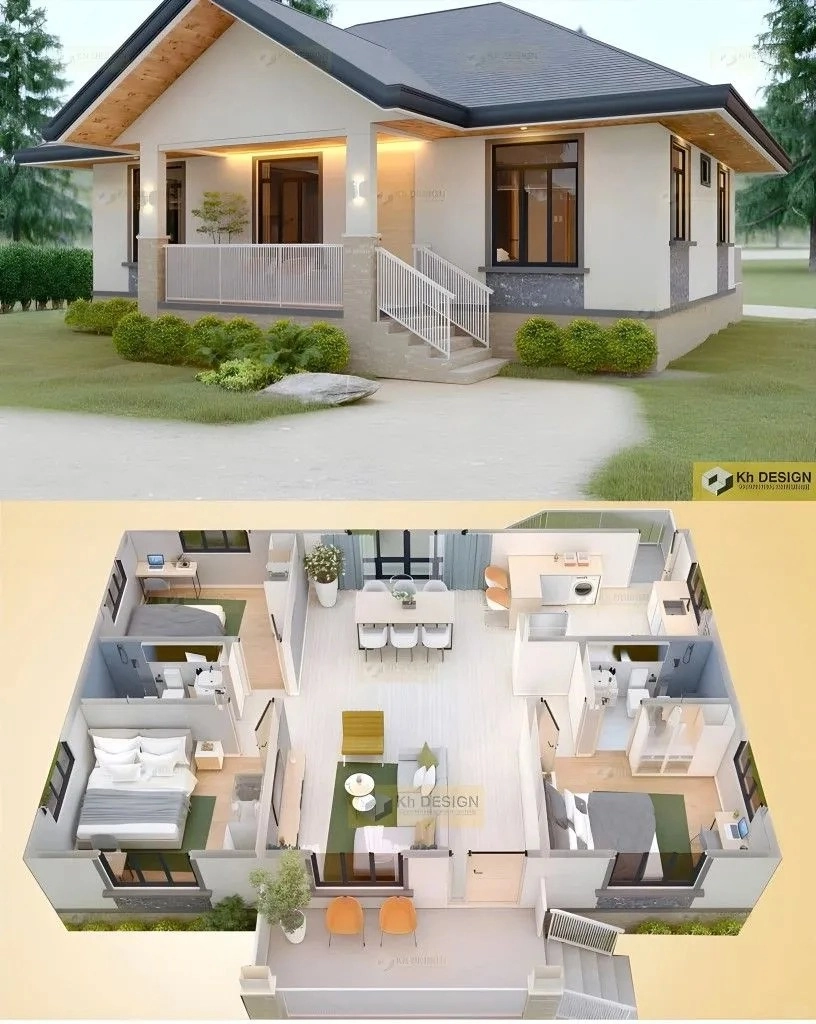 Sắc ngói màu xanh rêu nhà mái nhật tạo cảm giác gần gũi với thiên nhiên