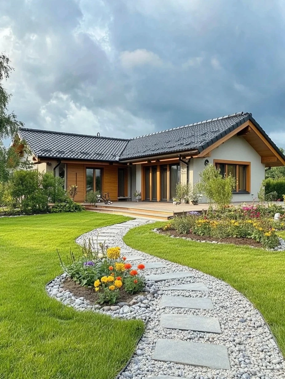 Phối cảnh 3d nhà mái nhật nhỏ xinh xắn giữa phố thị