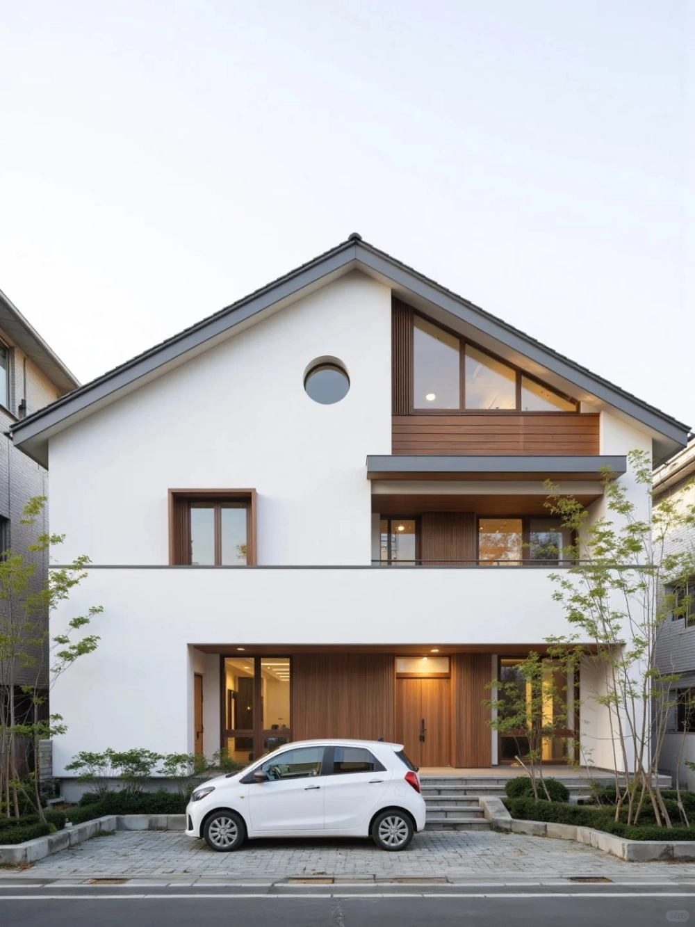 Nhà phố mái nhật phổ biến có mặt tiền rộng