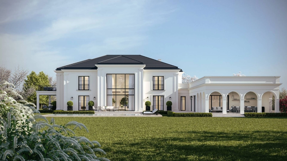 Mái vòm nhà tân cổ điển mái nhật uốn lượn mềm mại và cổ kính