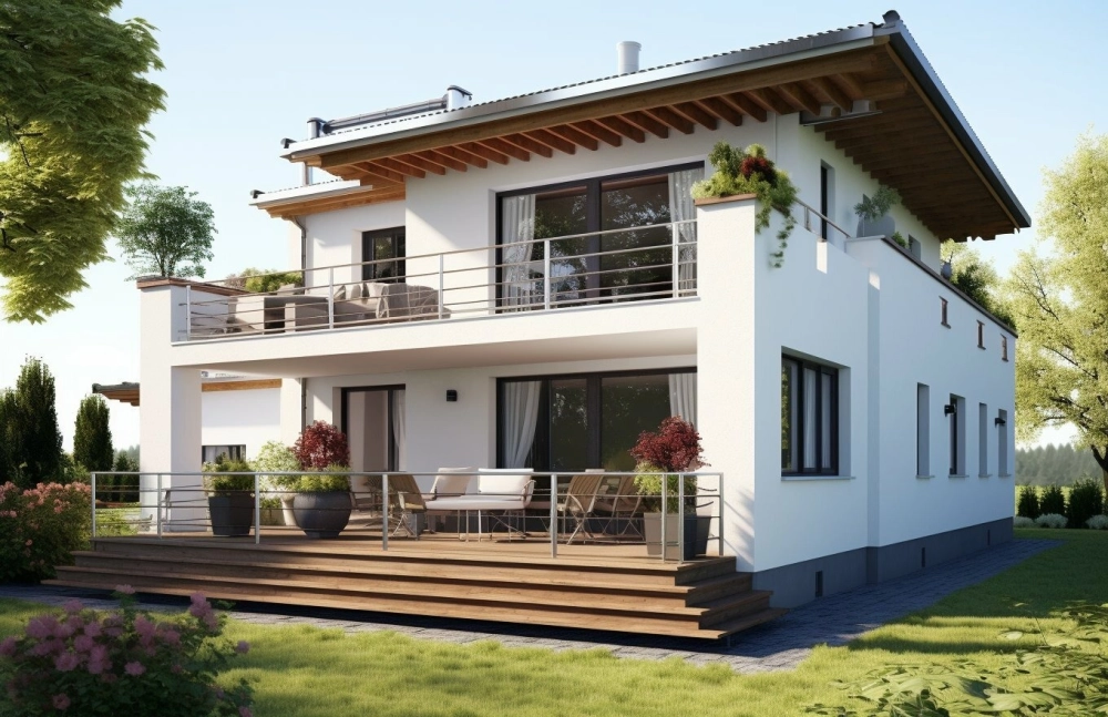 Cột trụ nhà mái nhật tân cổ điển hình vuông khỏe khoắn