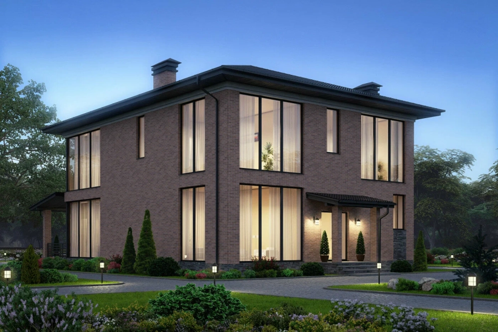 Nhà vuông mái nhật lợp ngói xanh mang đậm dấu ấn phong cách Á Đông