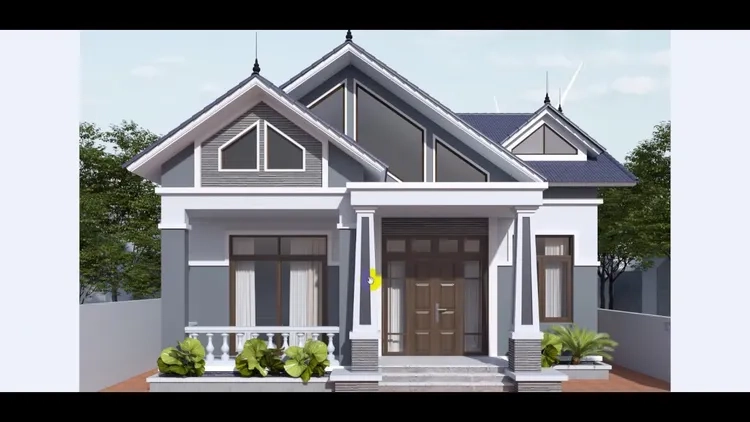 Phong cách mới mẻ nhờ nhà mái thái 1 tầng hiện đại tiện nghi