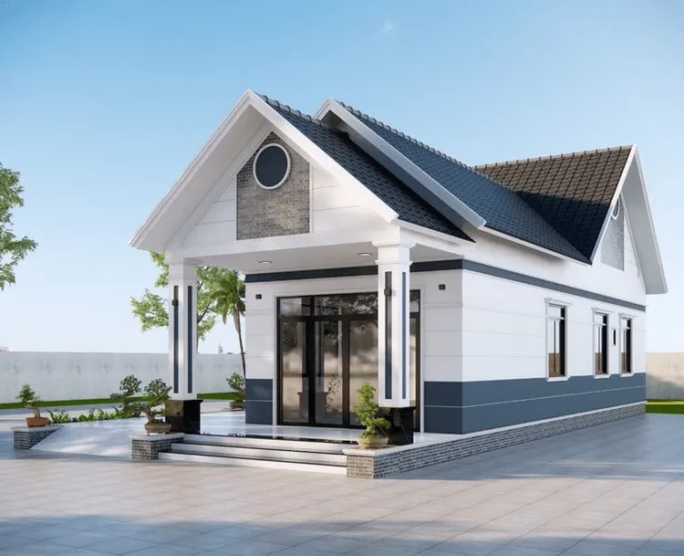Vẻ bề thế của nhà mái thái 1 tầng mặt tiền 10m