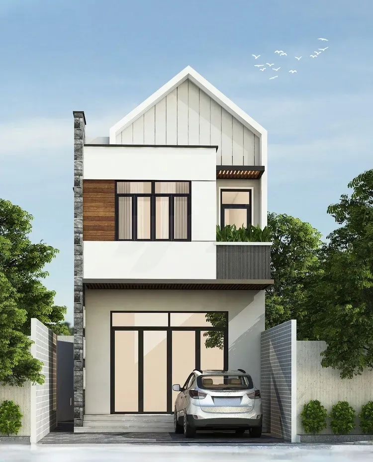 Thiết kế bề thế của nhà mái thái 2 tầng mặt tiền 10m