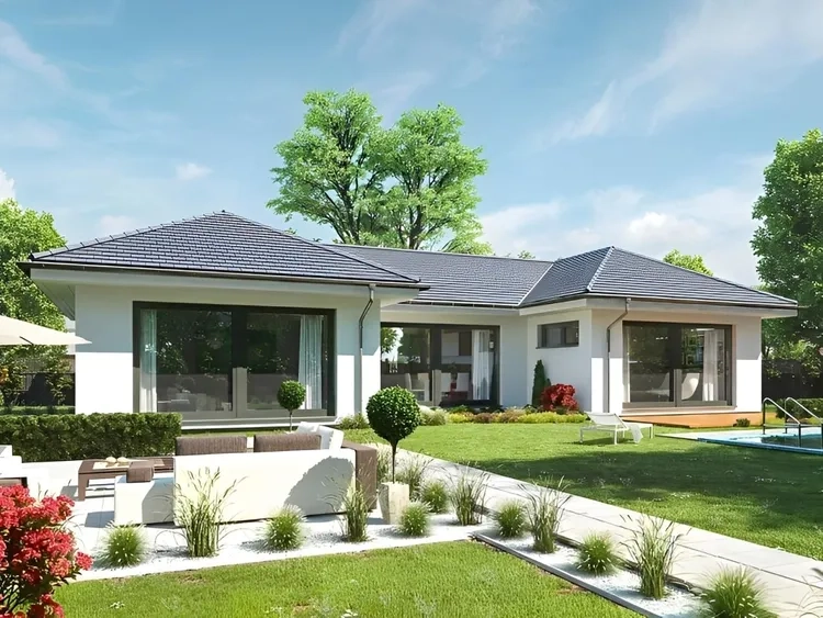 Không gian sống hài hòa với nhà mái thái chữ u tiện nghi