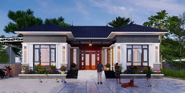 Phong cách thời thượng của nhà mái thái chữ u hiện đại