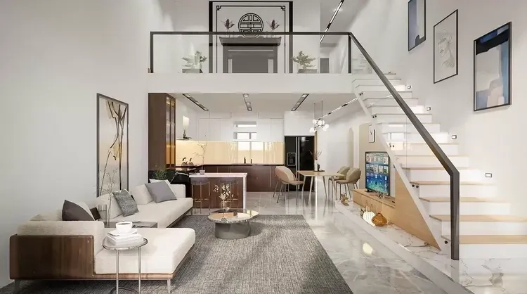 Lựa chọn lý tưởng nhà mái thái có gác lửng cho gia đình trẻ