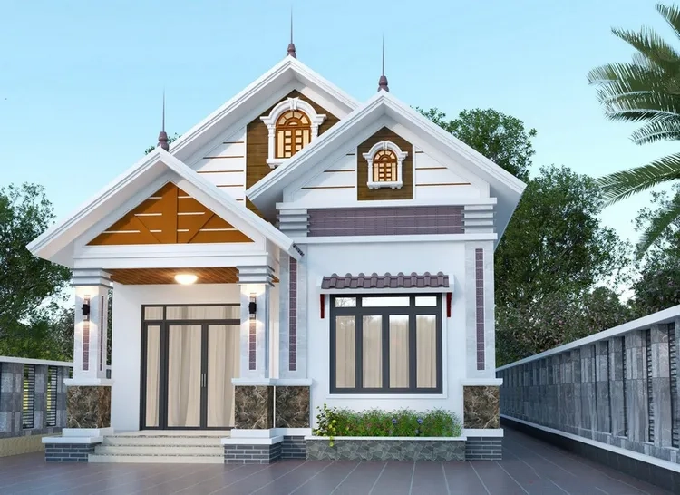 Phương án nhà mái thái đơn giản chữ l linh hoạt