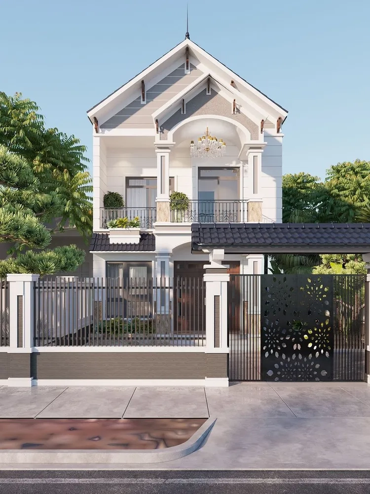 Đường nét tinh giản trong nhà mái thái mới phong cách hiện đại