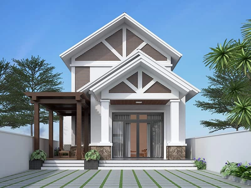 Vẻ ngoài cuốn hút từ đường nét của nhà mái thái mới đẹp