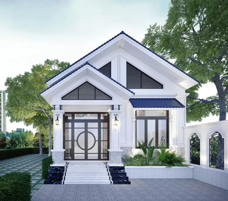 Cuộc sống yên bình với nhà mái thái nhỏ ở quê