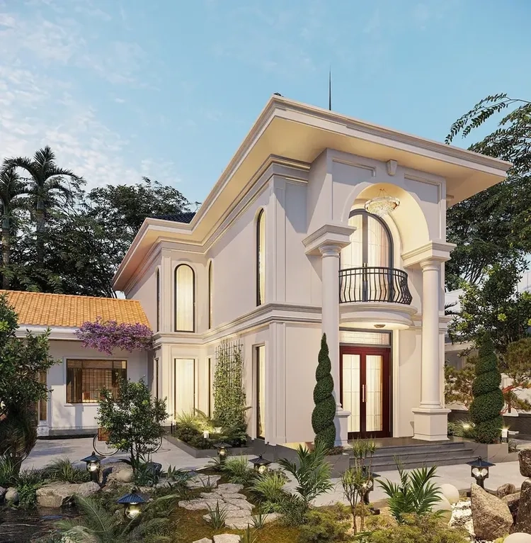 Nhà mái thái tân cổ điển mặt tiền rộng thoáng